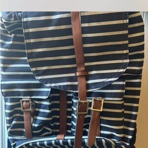 Striped Black and White Backpack